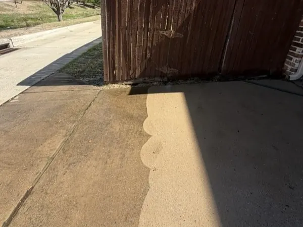 Driveway mid-clean, half cleaned to show the difference