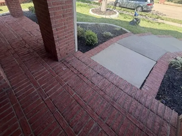 Brick porch, after cleaning