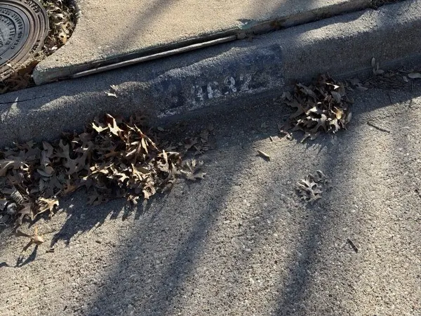 Curb address repaint, before cleaning