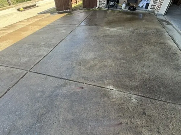 Driveway apron, before cleaning