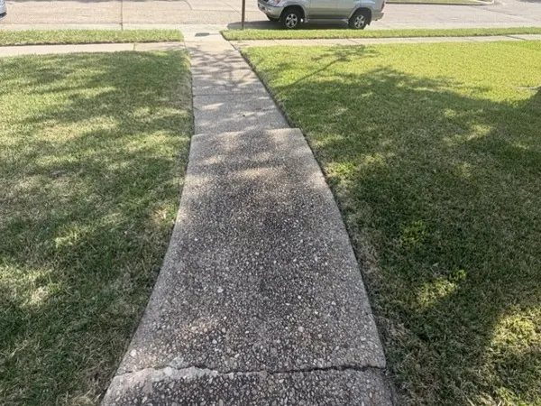 Sidewalk edging, after cleaning