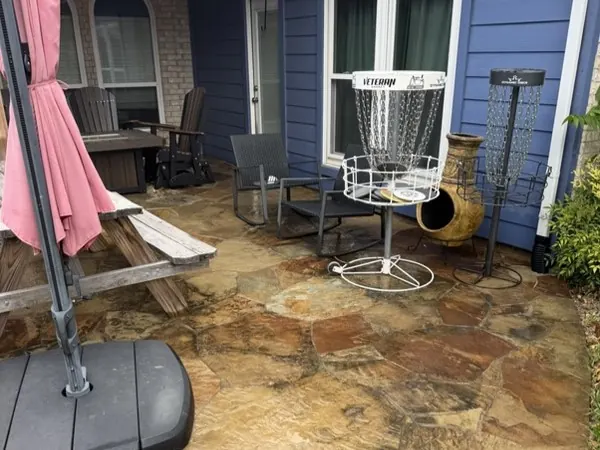 Flagstone patio, before cleaning