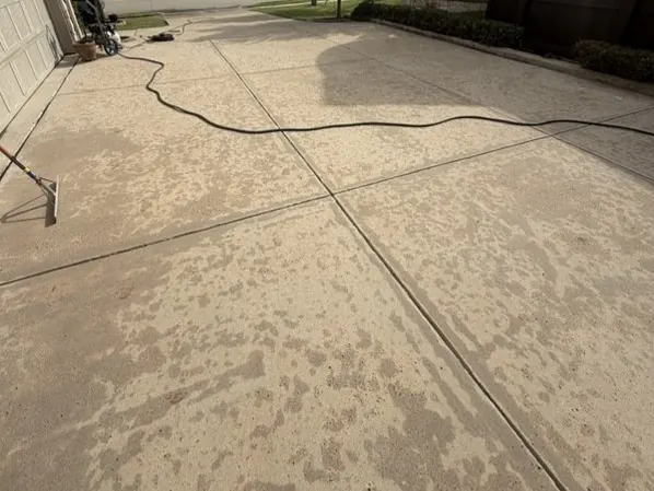 Concrete patio slab, after cleaning
