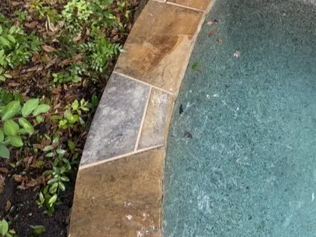 Pool deck coping, after cleaning