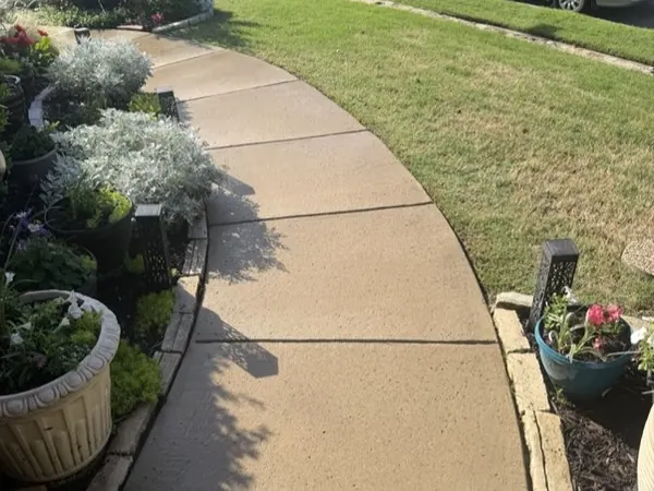 Curved front walkway, after cleaning