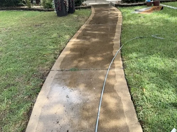 Long curved walkway, before cleaning